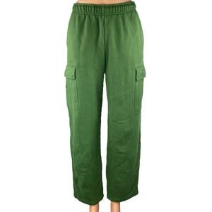 Aritzia TNA Sweatfleece Women's Green Mega Fit Pull On Wide Leg Sweat Pants 2XS